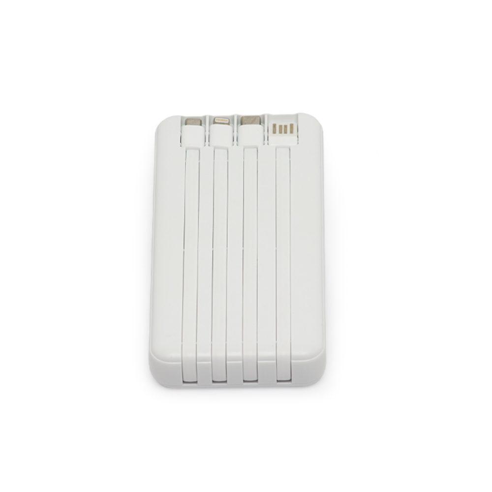 Power Bank 10.000mah TE1293 na cor Branco, brinde personalizado Sky Brindes