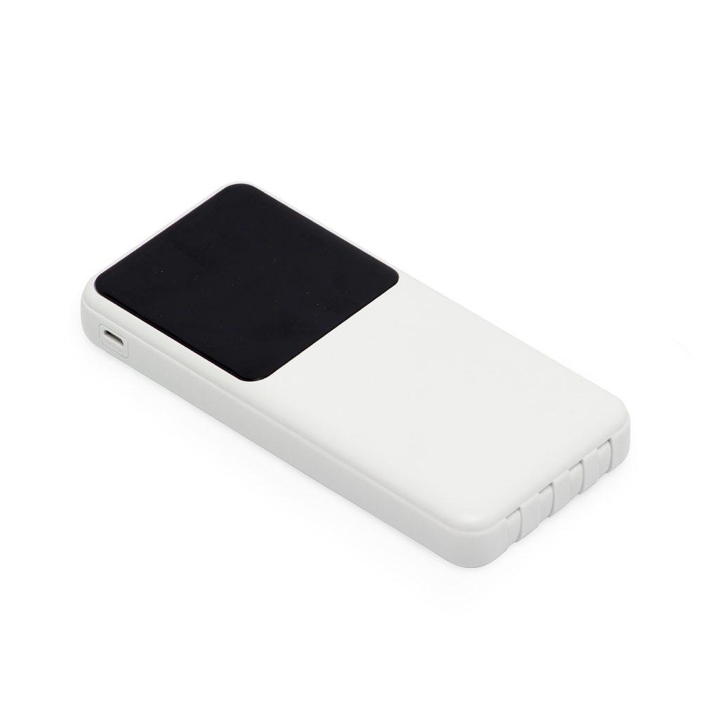 Power Bank 10.000mah TE1293 na cor Branco, brinde personalizado Sky Brindes