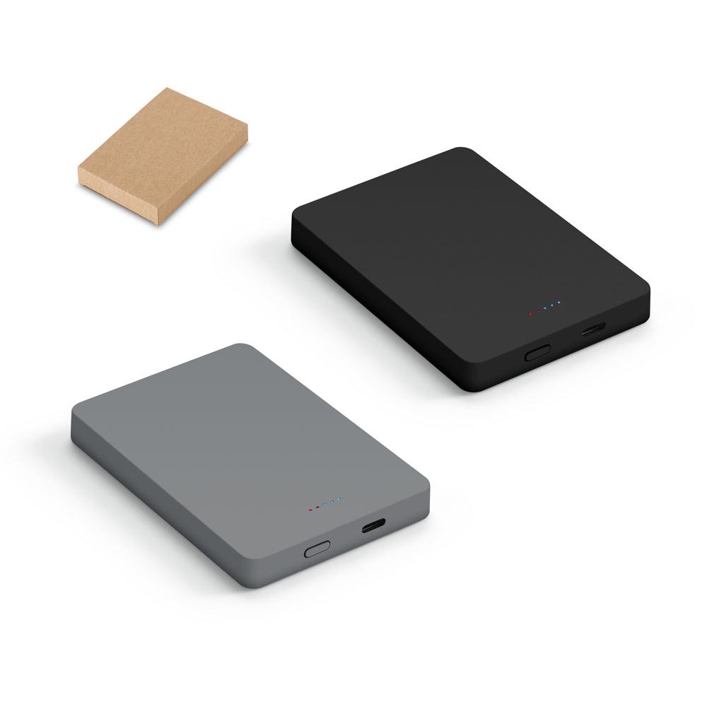 Bateria Portátil 10.000mAh TE1297 na cor Cromado, brinde personalizado Sky Brindes