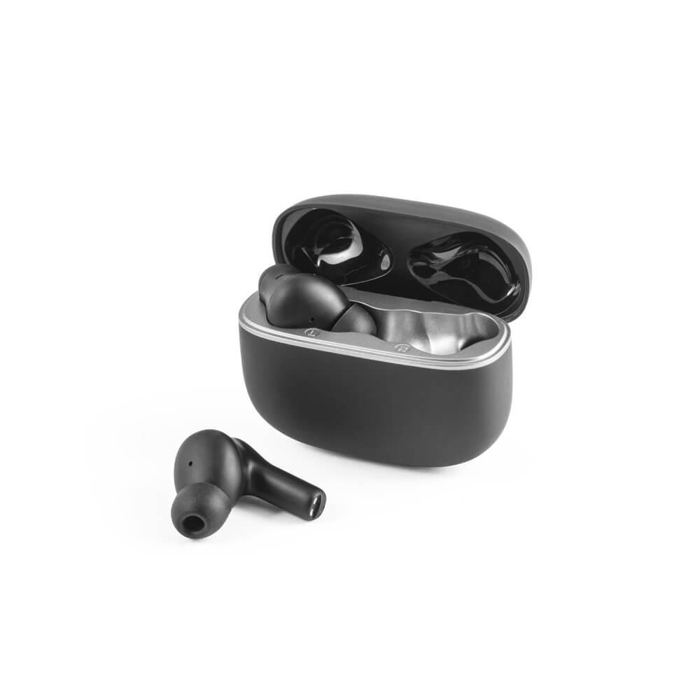 Fones de Ouvido Wireless TE1298 na cor Preto, brinde personalizado Sky Brindes