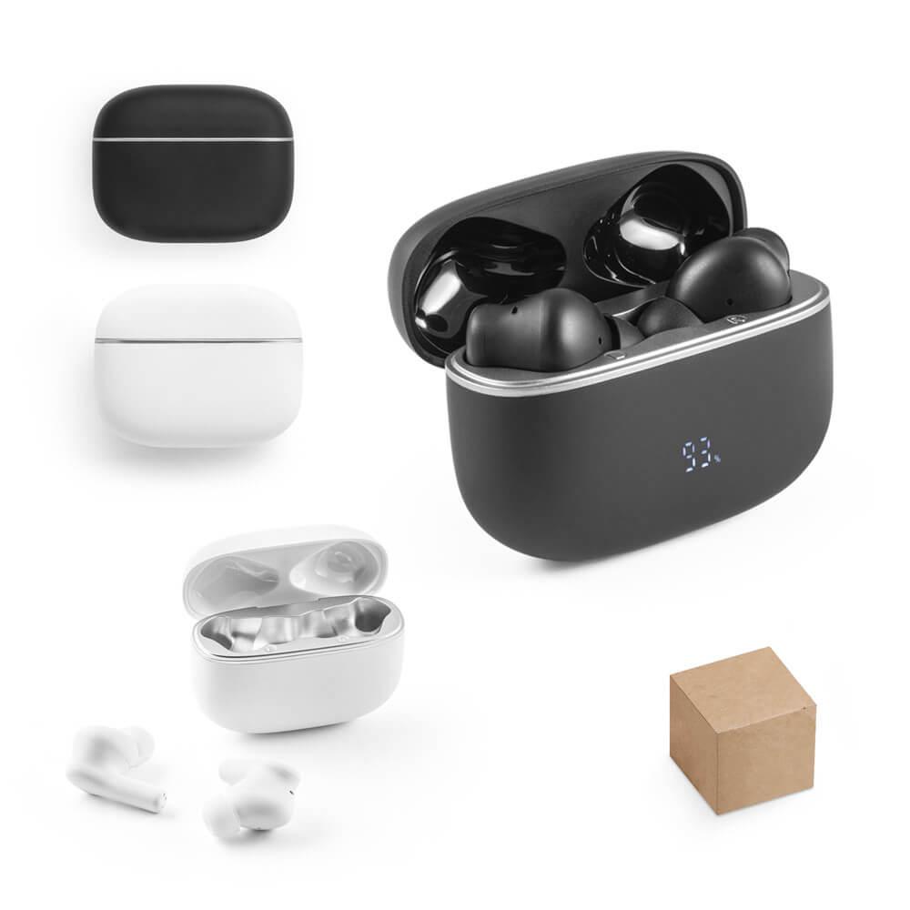 Fones de Ouvido Wireless TE1298 na cor Preto, brinde personalizado Sky Brindes