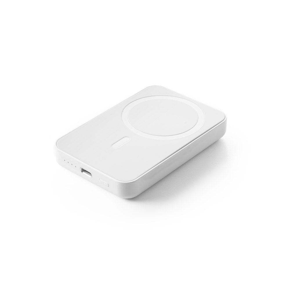Bateria Portátil 5.000 mAh TE1301 na cor Branco, brinde personalizado Sky Brindes