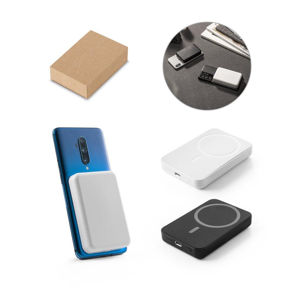 Bateria Portátil 5.000 mAh TE1301 na cor Preto, brinde personalizado Sky Brindes