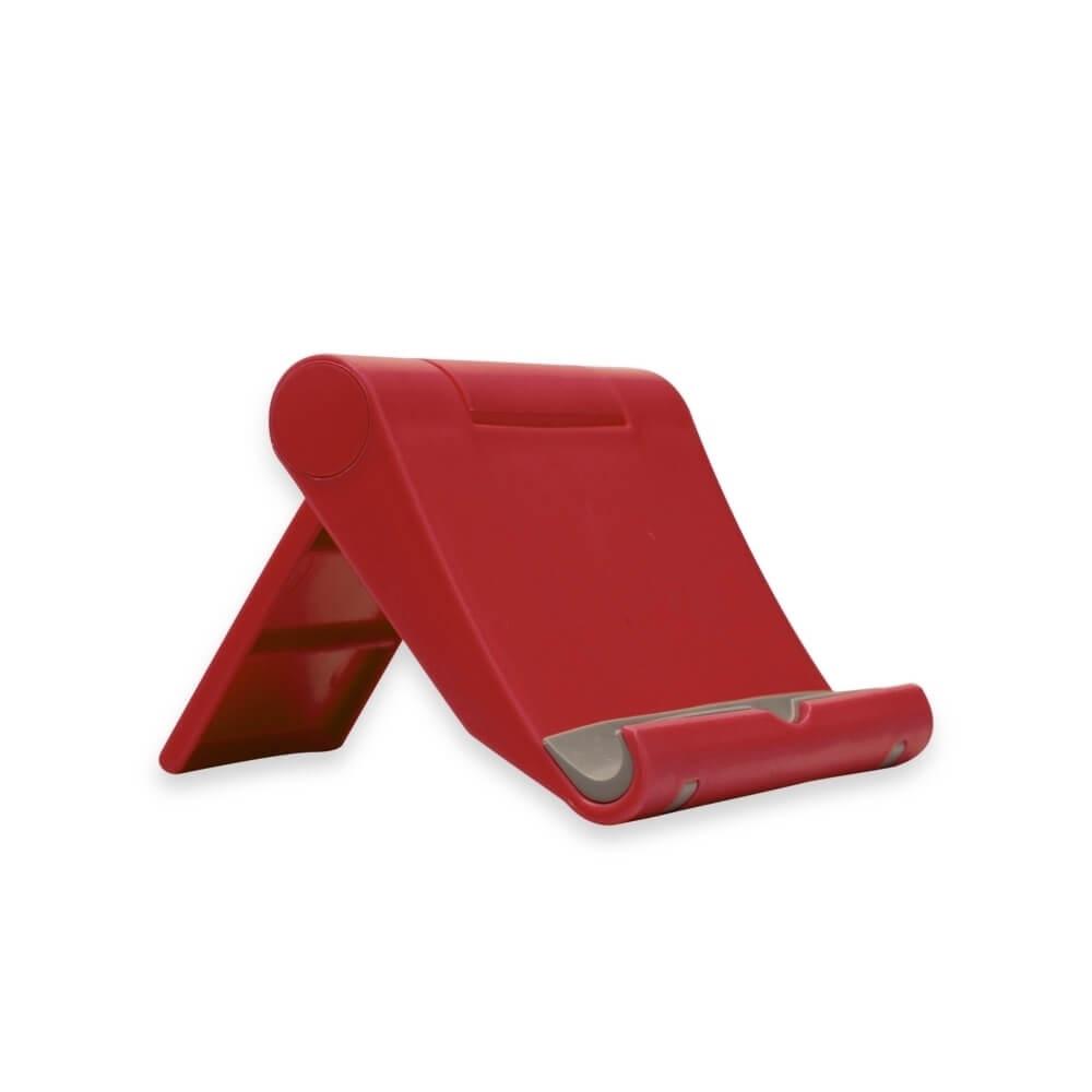 Suporte Plástico para Celular TE1302 na cor Vermelho, brinde personalizado Sky Brindes