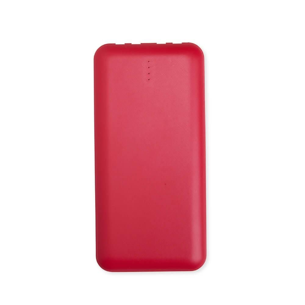 Power Bank 10.000mAh TE1303 na cor Vermelho, brinde personalizado Sky Brindes