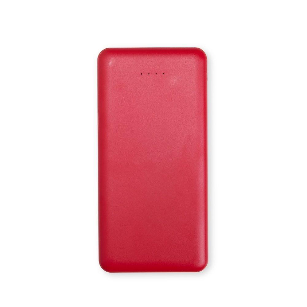 Power Bank 10.000mAh TE1305 na cor Vermelho, brinde personalizado Sky Brindes