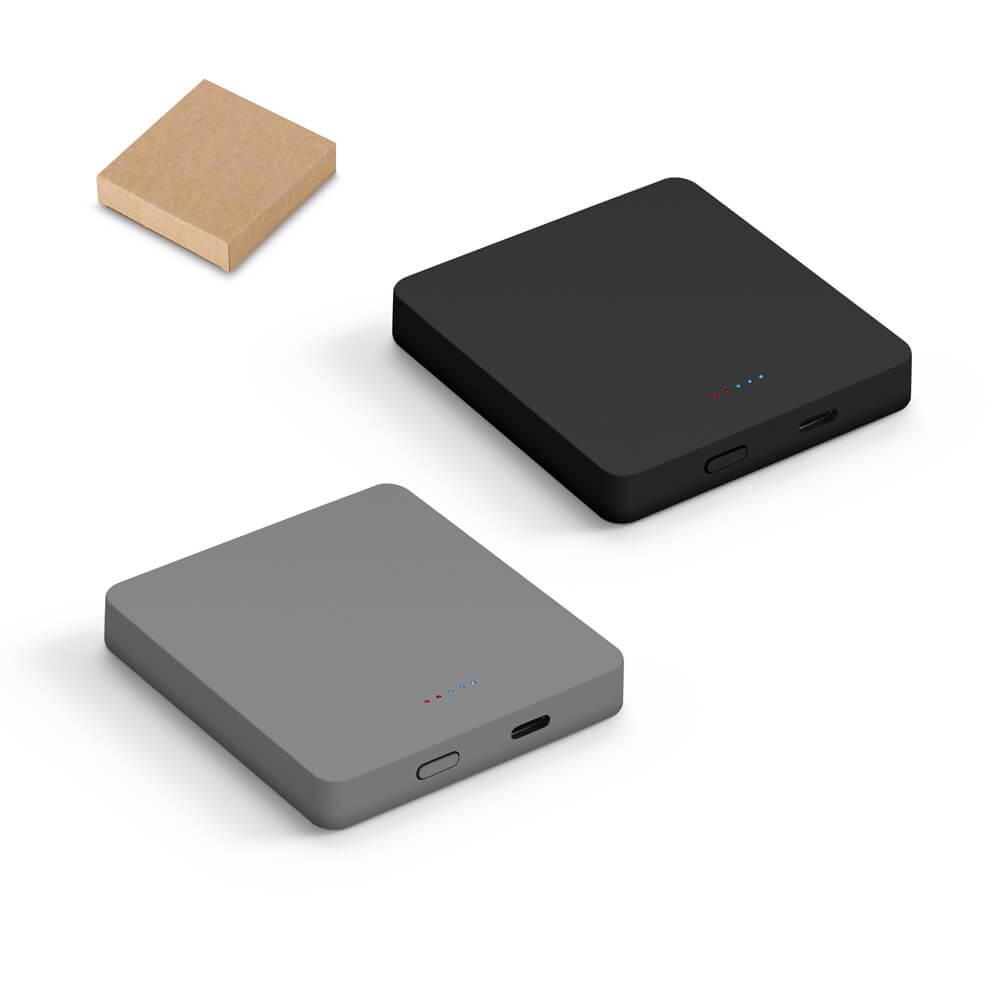 Bateria portátil 5.000mAh TE1310 na cor Cromado, brinde personalizado Sky Brindes