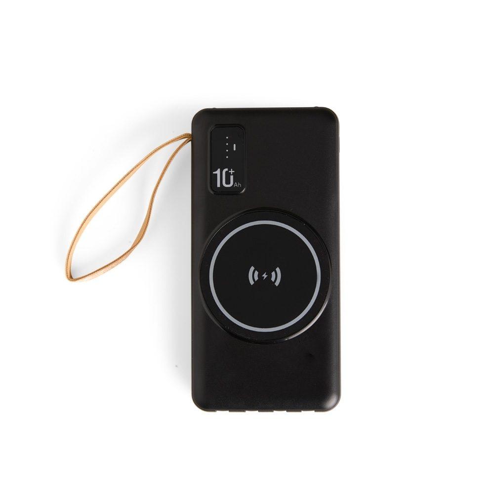 Power Bank 10.000mAh TE1328 na cor Preto, brinde personalizado Sky Brindes