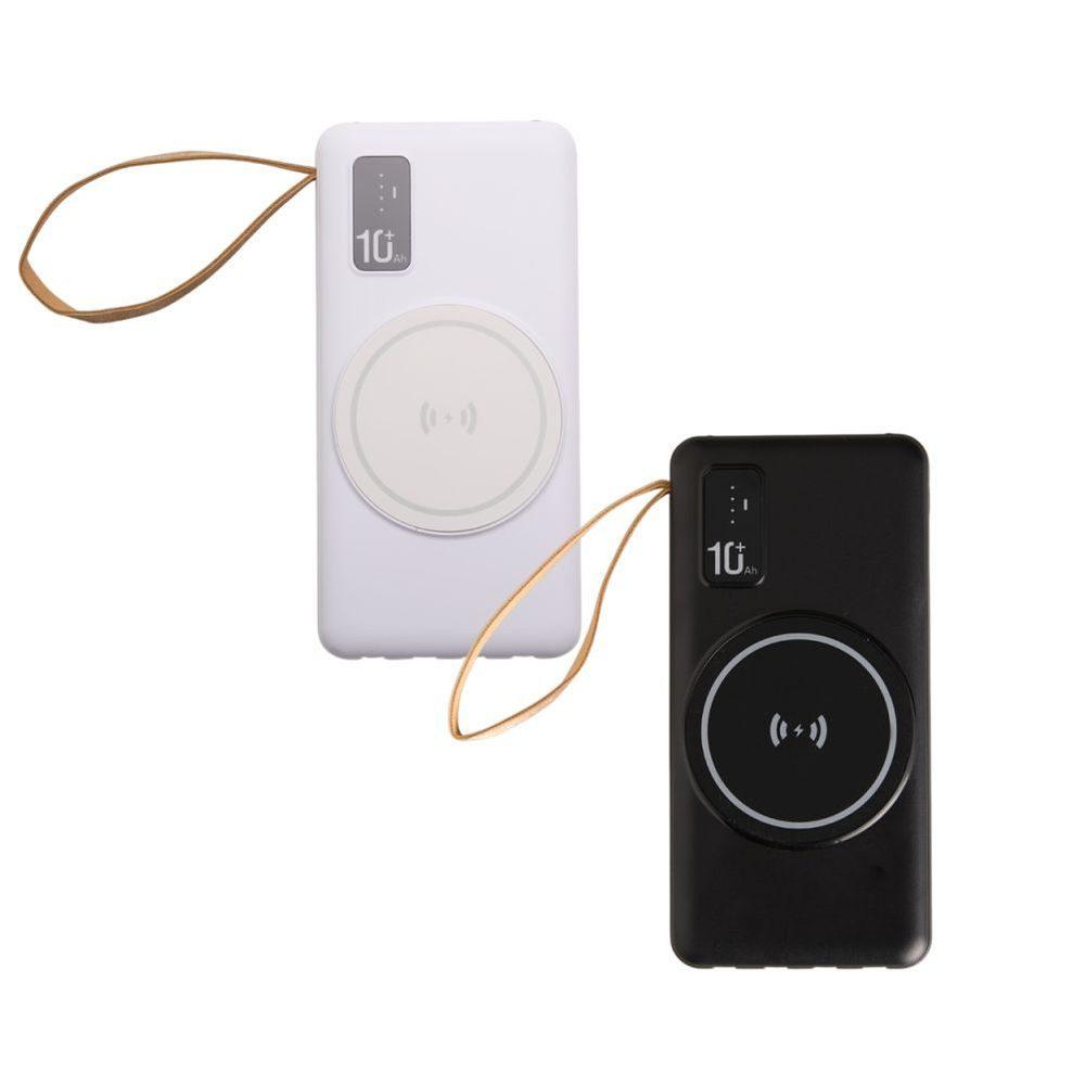 Power Bank 10.000mAh TE1328 na cor Branco, brinde personalizado Sky Brindes