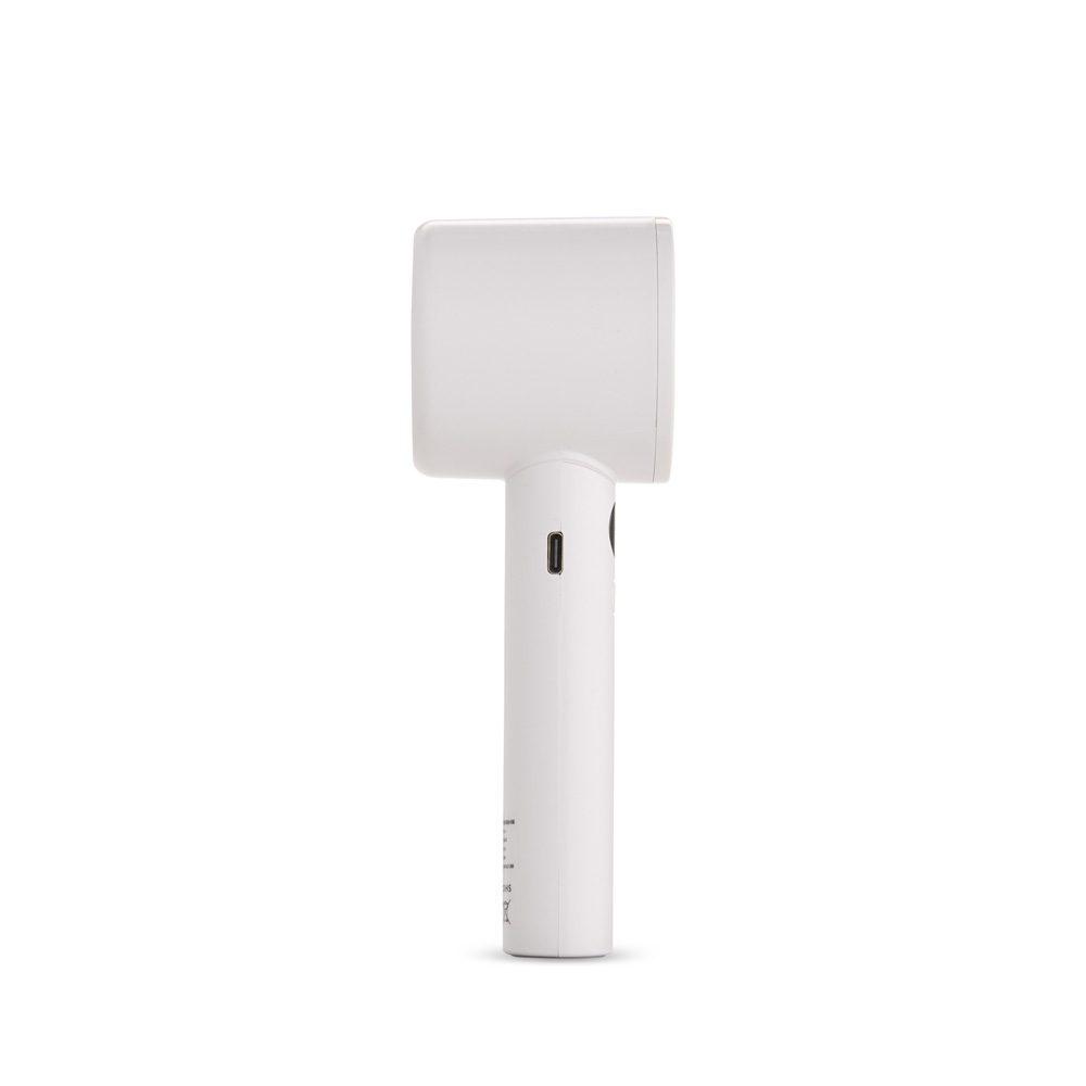 Mini Ventilador Recarregável TE1329 na cor Branco, brinde personalizado Sky Brindes