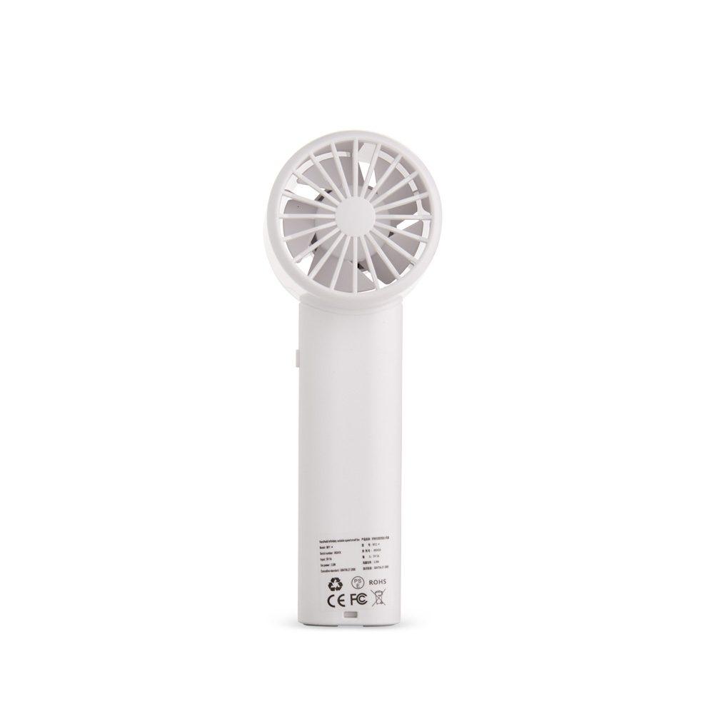 Mini Ventilador Recarregável TE1329 na cor Branco, brinde personalizado Sky Brindes