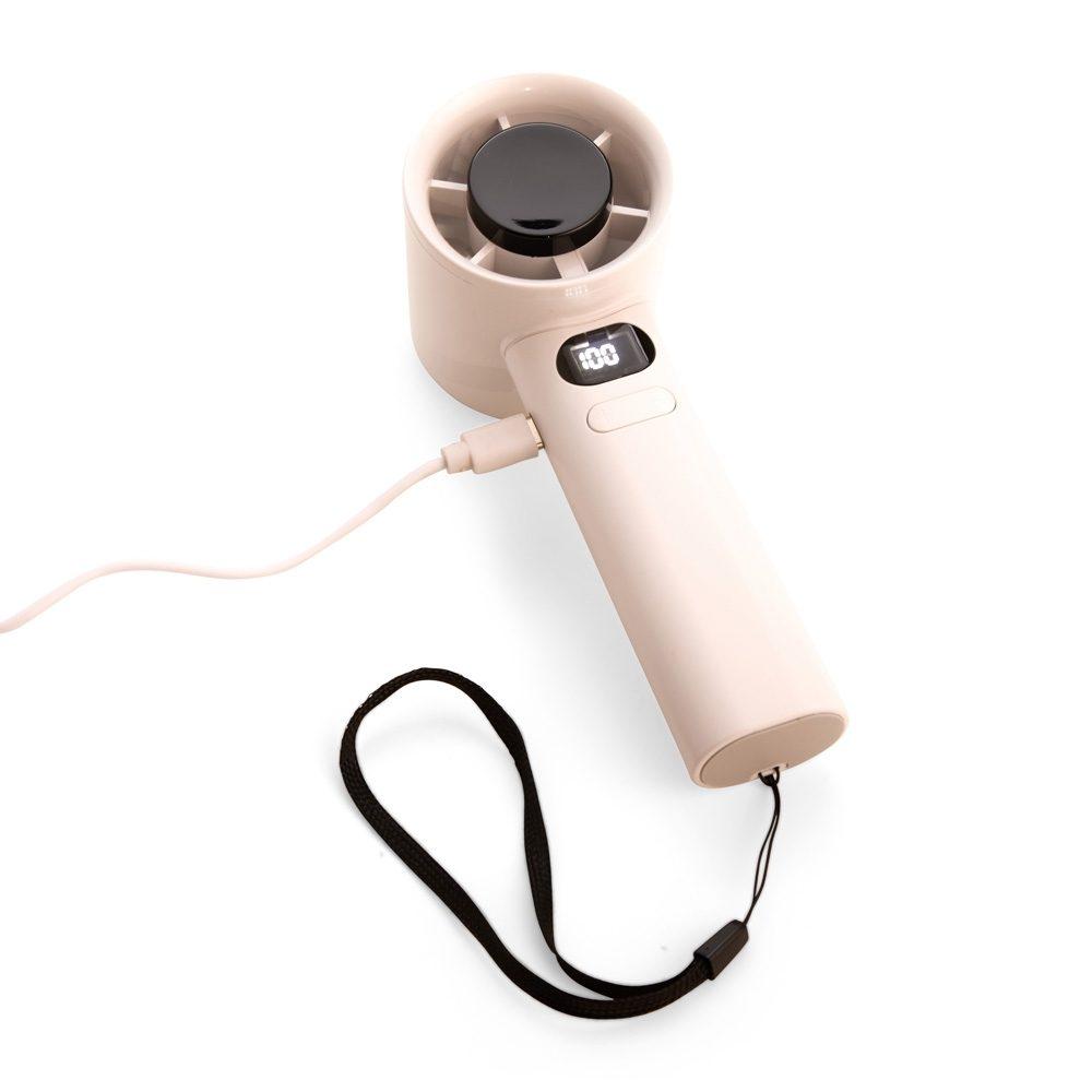 Mini Ventilador Recarregável TE1329 na cor Branco, brinde personalizado Sky Brindes