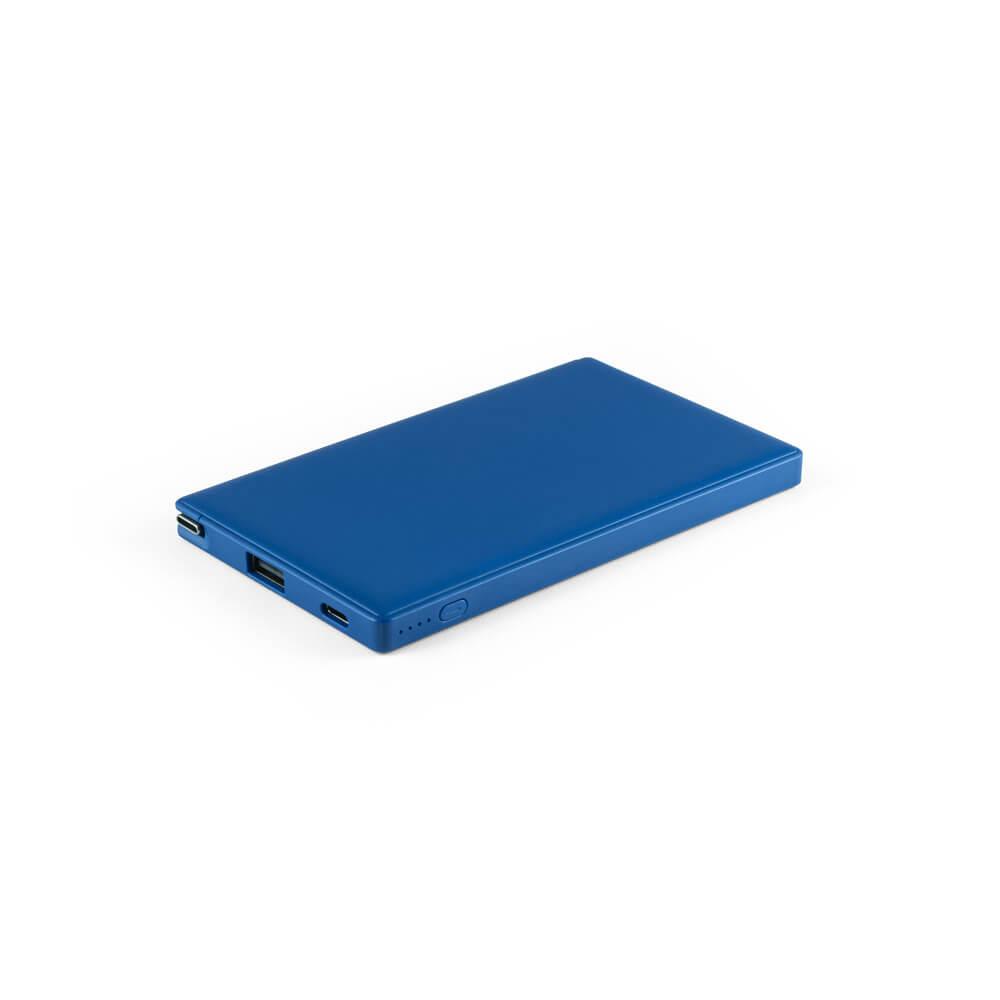 Power Bank 4.000mah TE1333 na cor Azul royal, brinde personalizado Sky Brindes