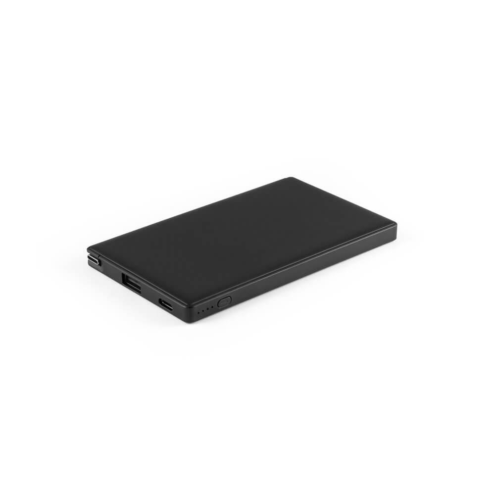 Power Bank 4.000mah TE1333 na cor Preto, brinde personalizado Sky Brindes