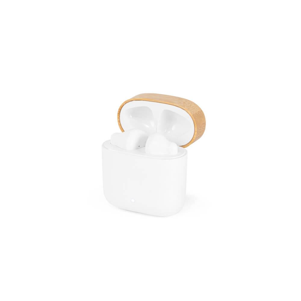 Fones de Ouvido Wireless TE1338 na cor Branco, brinde personalizado Sky Brindes