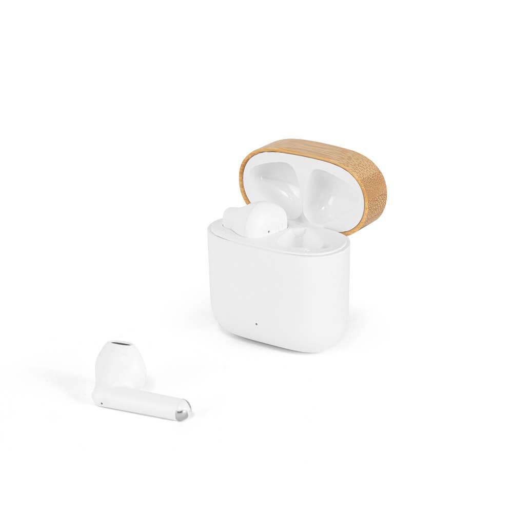 Fones de Ouvido Wireless TE1338 na cor Branco, brinde personalizado Sky Brindes