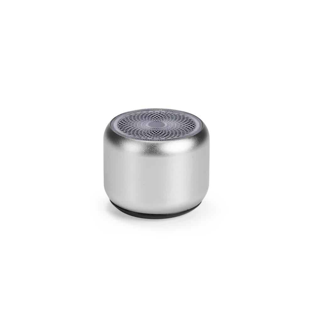 Caixa de Som Bluetooth TWS TE1339 na cor Prata, brinde personalizado Sky Brindes