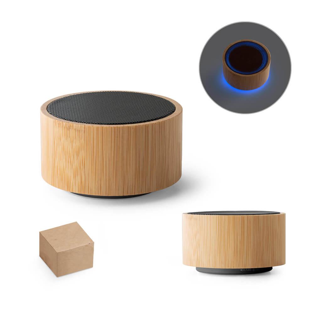 Caixa de som Portátil TE1343 na cor Natural, brinde personalizado Sky Brindes