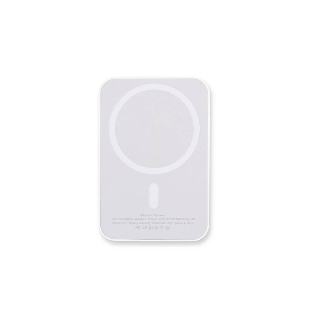 Power Bank 10.000mAh TE1346 na cor Branco, brinde personalizado Sky Brindes