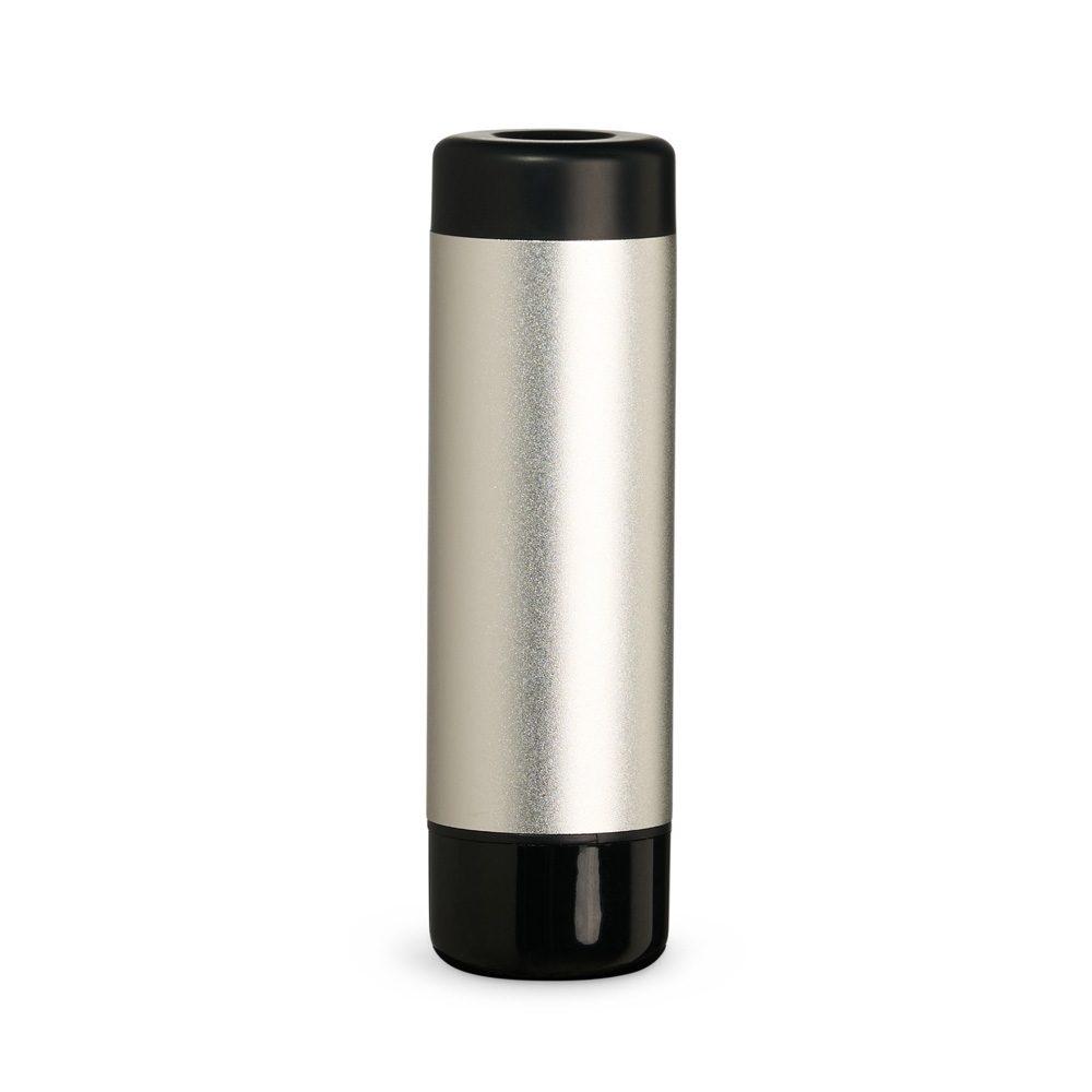 Power bank 4.000mah com lanterna TE1362 na cor Prata, brinde personalizado Sky Brindes