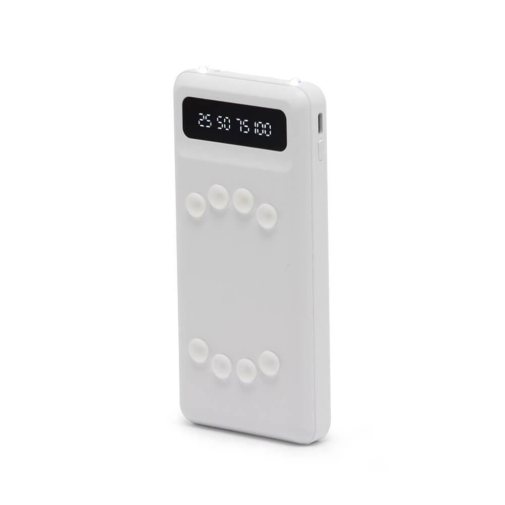 Power bank 10.000mah c lanterna e multissaídas TE1364 na cor Preto, brinde personalizado Sky Brindes