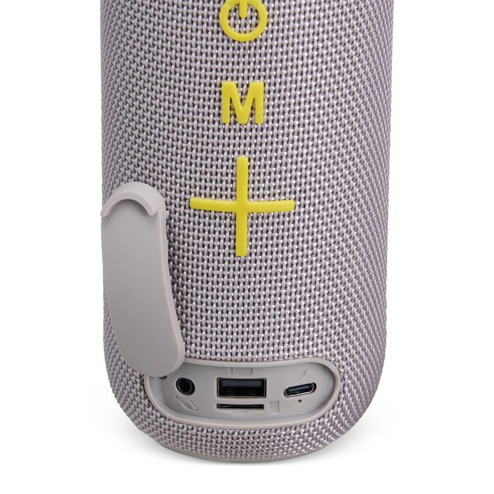 Caixa de som bluetooth TE1366 na cor Cinza, brinde personalizado Sky Brindes
