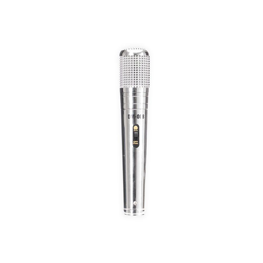 Microfone dinâmico TE1371 na cor Prata, brinde personalizado Sky Brindes