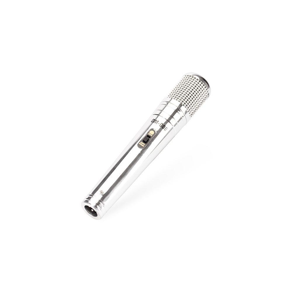 Microfone dinâmico TE1371 na cor Prata, brinde personalizado Sky Brindes