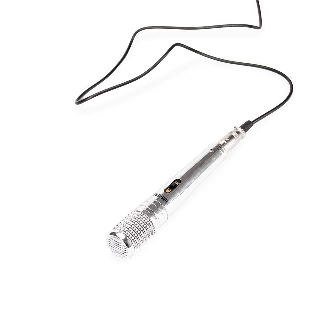 Microfone dinâmico TE1371 na cor Prata, brinde personalizado Sky Brindes