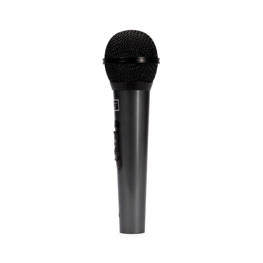 Microfone dinâmico TE1372 na cor Preto, brinde personalizado Sky Brindes
