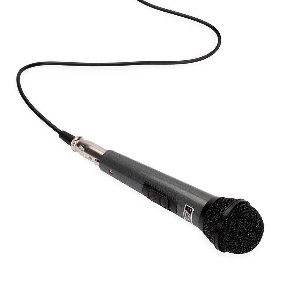 Microfone dinâmico TE1372 na cor Preto, brinde personalizado Sky Brindes