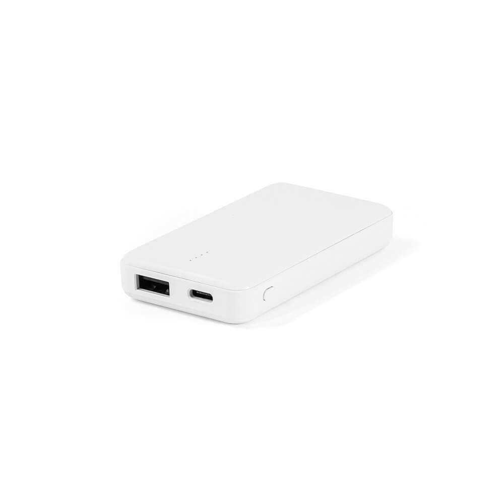 Bateria portátil 4000mah TE1411 na cor Branco, brinde personalizado Sky Brindes