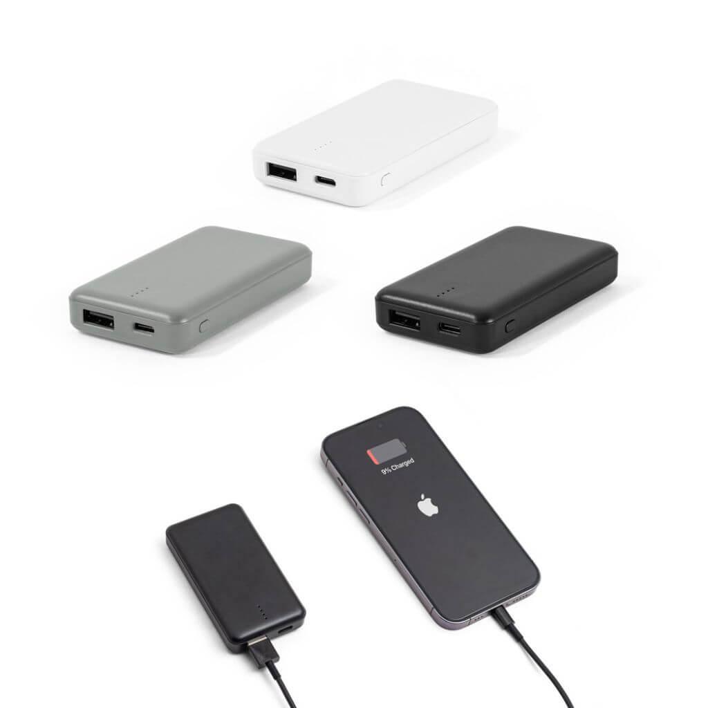 Bateria portátil 4000mah TE1411 na cor Preto, brinde personalizado Sky Brindes