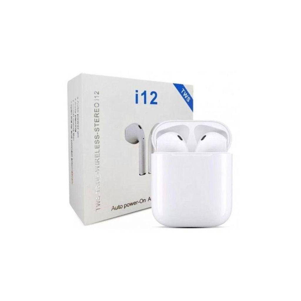 Fone de Ouvido Bluetooth I12 TE1418 na cor Branco, brinde personalizado Sky Brindes