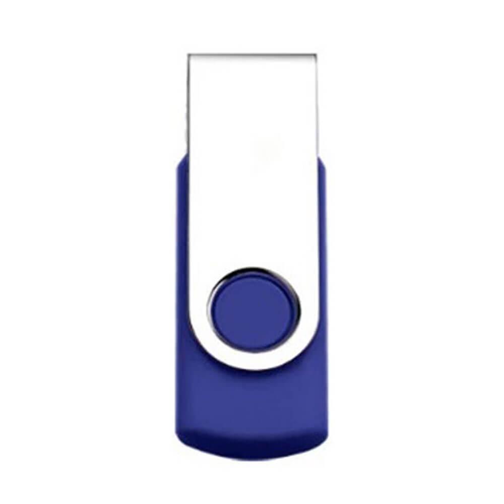 Pen Drive SM Giratório TP1080 na cor Azul, brinde personalizado Sky Brindes
