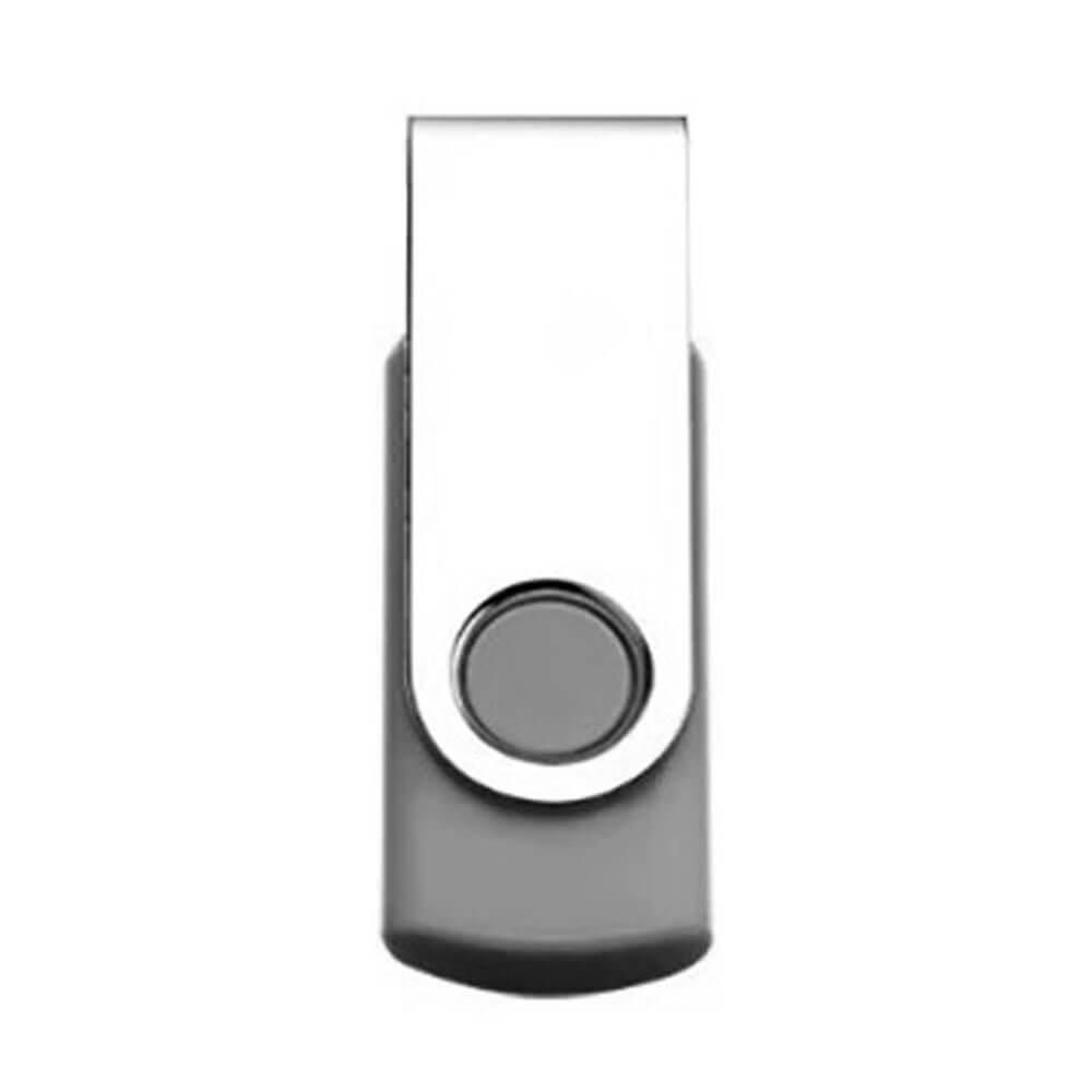 Pen Drive SM Giratório TP1080 na cor Cinza, brinde personalizado Sky Brindes