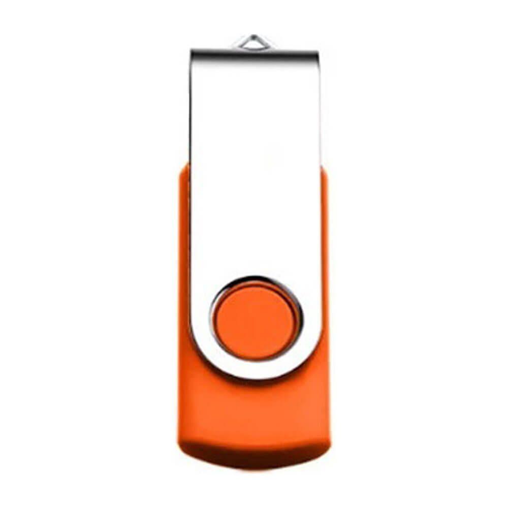 Pen Drive SM Giratório TP1080 na cor Laranja, brinde personalizado Sky Brindes