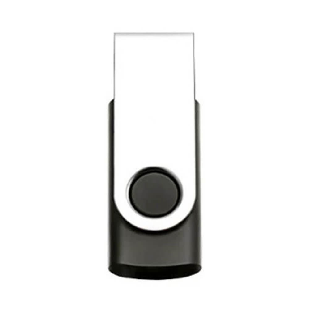 Pen Drive SM Giratório TP1080 na cor Preto, brinde personalizado Sky Brindes