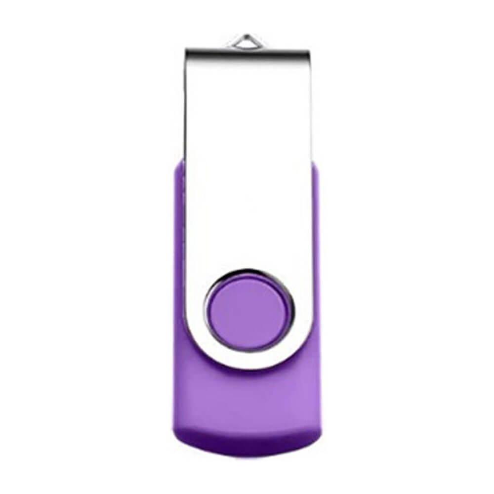 Pen Drive SM Giratório TP1080 na cor Roxo, brinde personalizado Sky Brindes