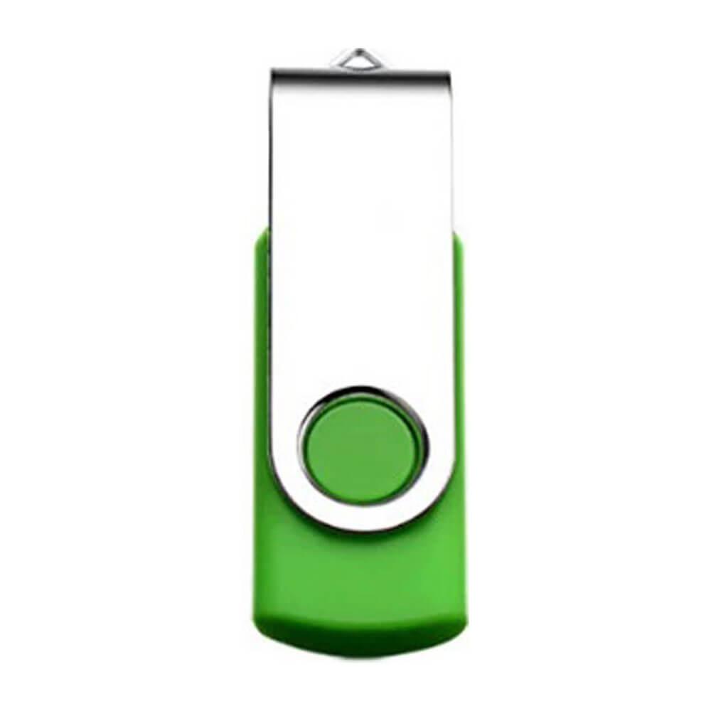 Pen Drive SM Giratório TP1080 na cor Verde, brinde personalizado Sky Brindes