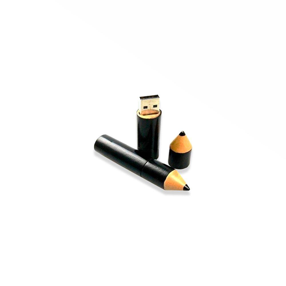 Pen Drive Lápis TP1112 na cor Preto, brinde personalizado Sky Brindes