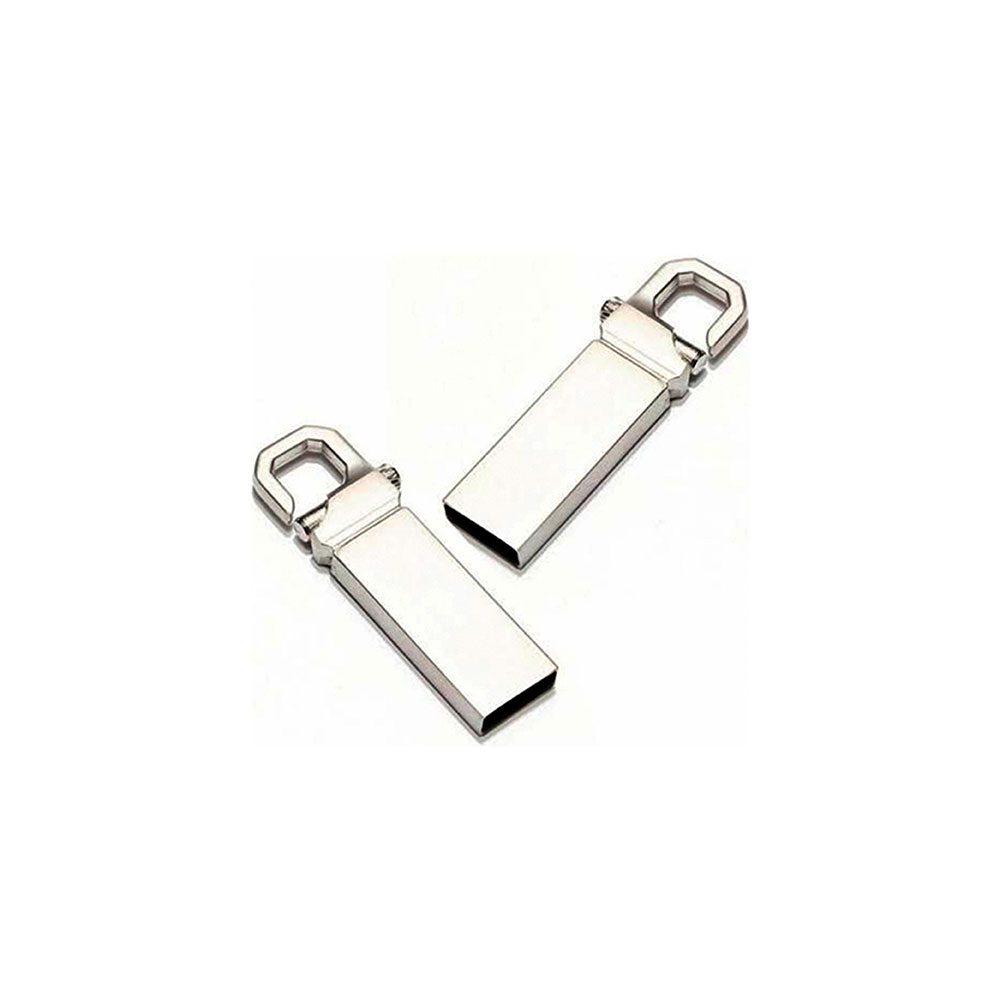 Pen Drive Chaveiro TP1122 na cor Prata, brinde personalizado Sky Brindes
