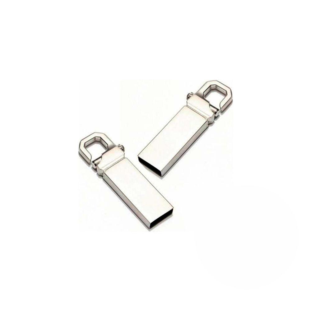 Pen Drive Chaveiro TP1122 na cor Prata, brinde personalizado Sky Brindes