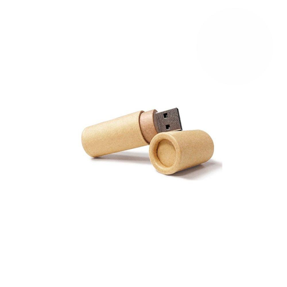 Pen Drive Ecológico TP1127 na cor Natural, brinde personalizado Sky Brindes