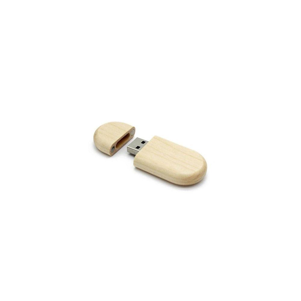 Pen Drive Ecológico TP1137 na cor Natural, brinde personalizado Sky Brindes