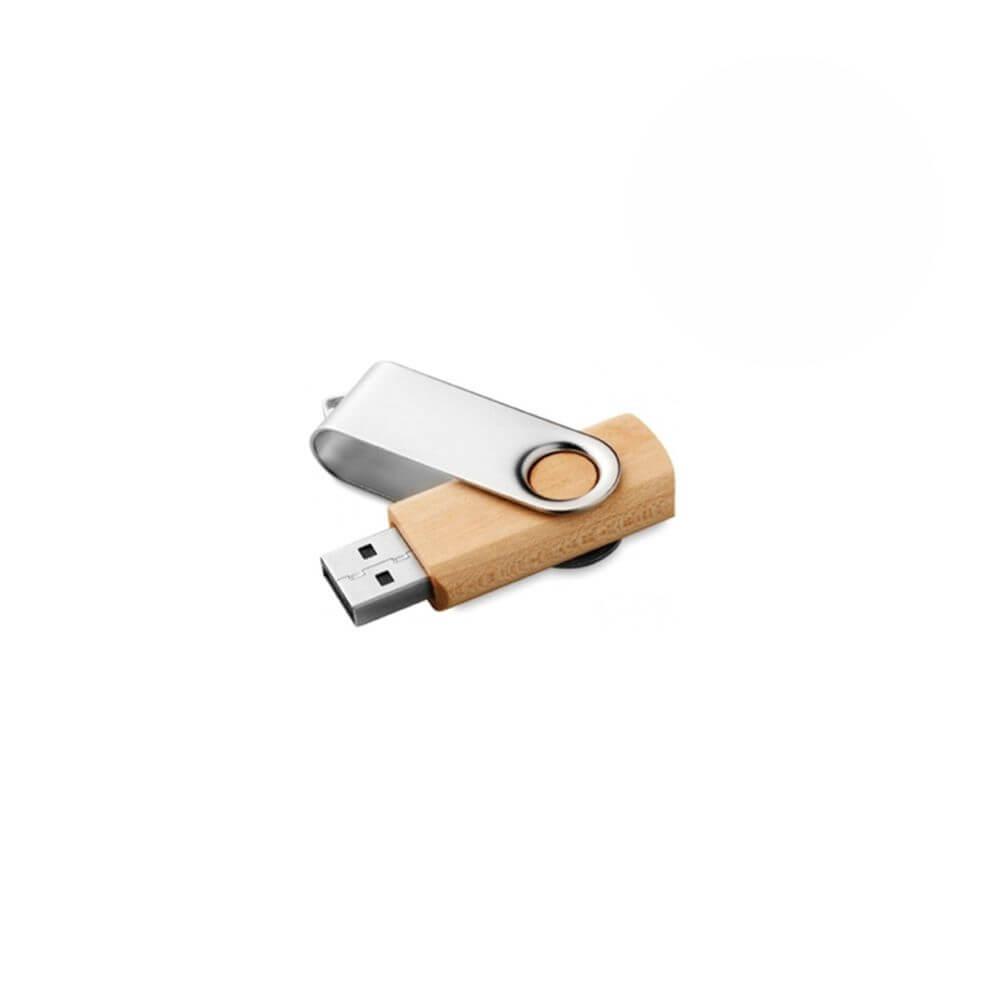 Pen Drive Ecológico TP1147 na cor Natural, brinde personalizado Sky Brindes