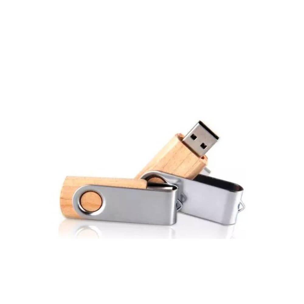 Pen Drive Ecológico TP1147 na cor Natural, brinde personalizado Sky Brindes