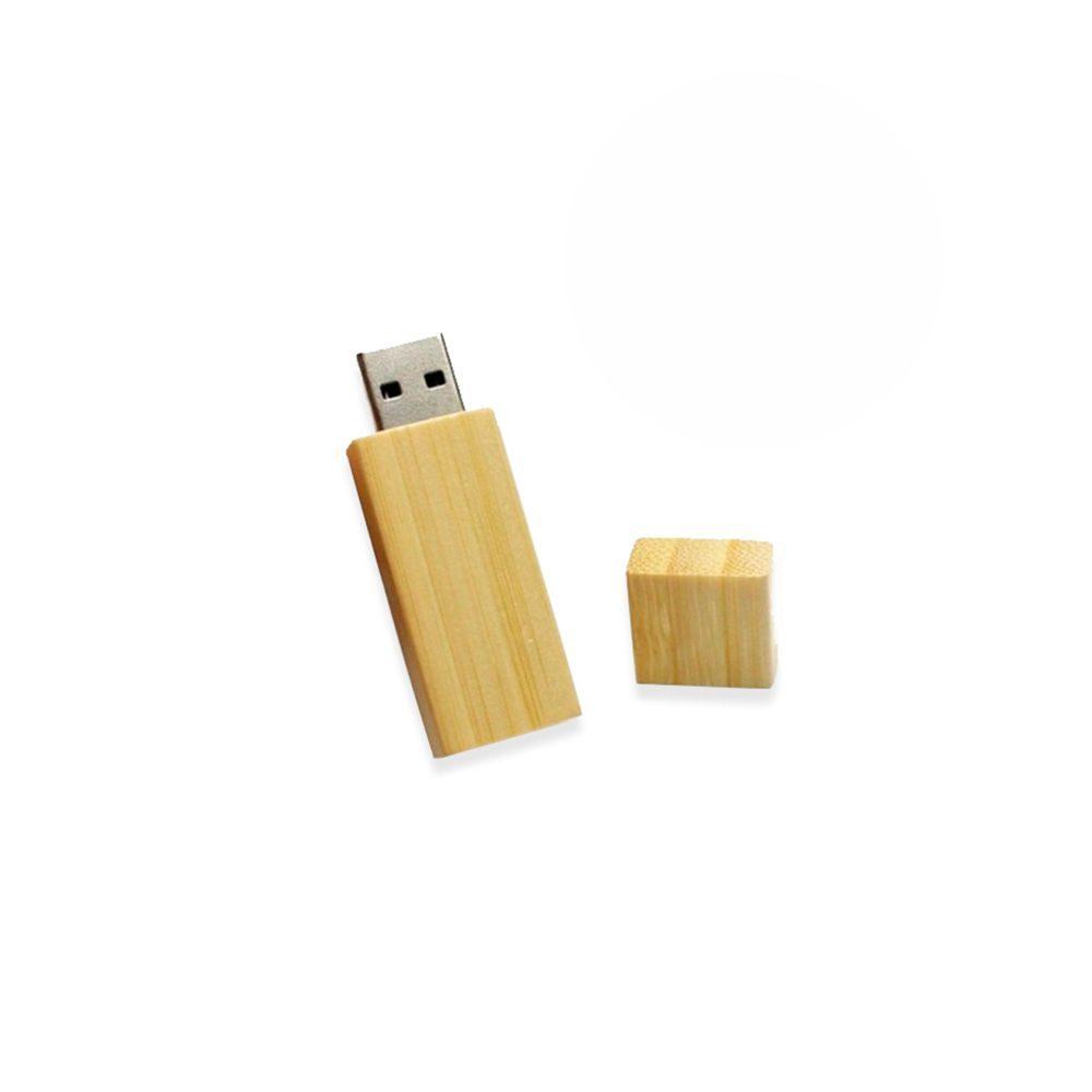 Pen Drive Ecológico TP1157 na cor Natural, brinde personalizado Sky Brindes