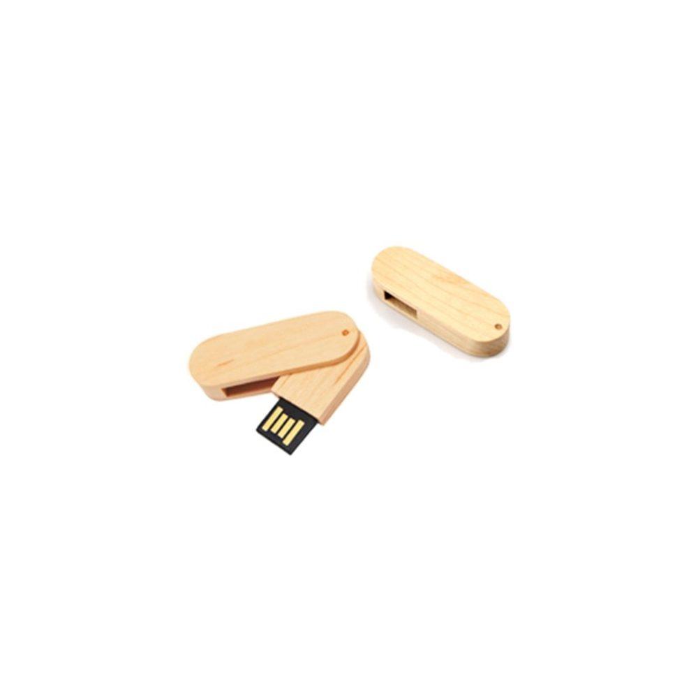 Pen Drive Ecológico TP1162 na cor Natural, brinde personalizado Sky Brindes