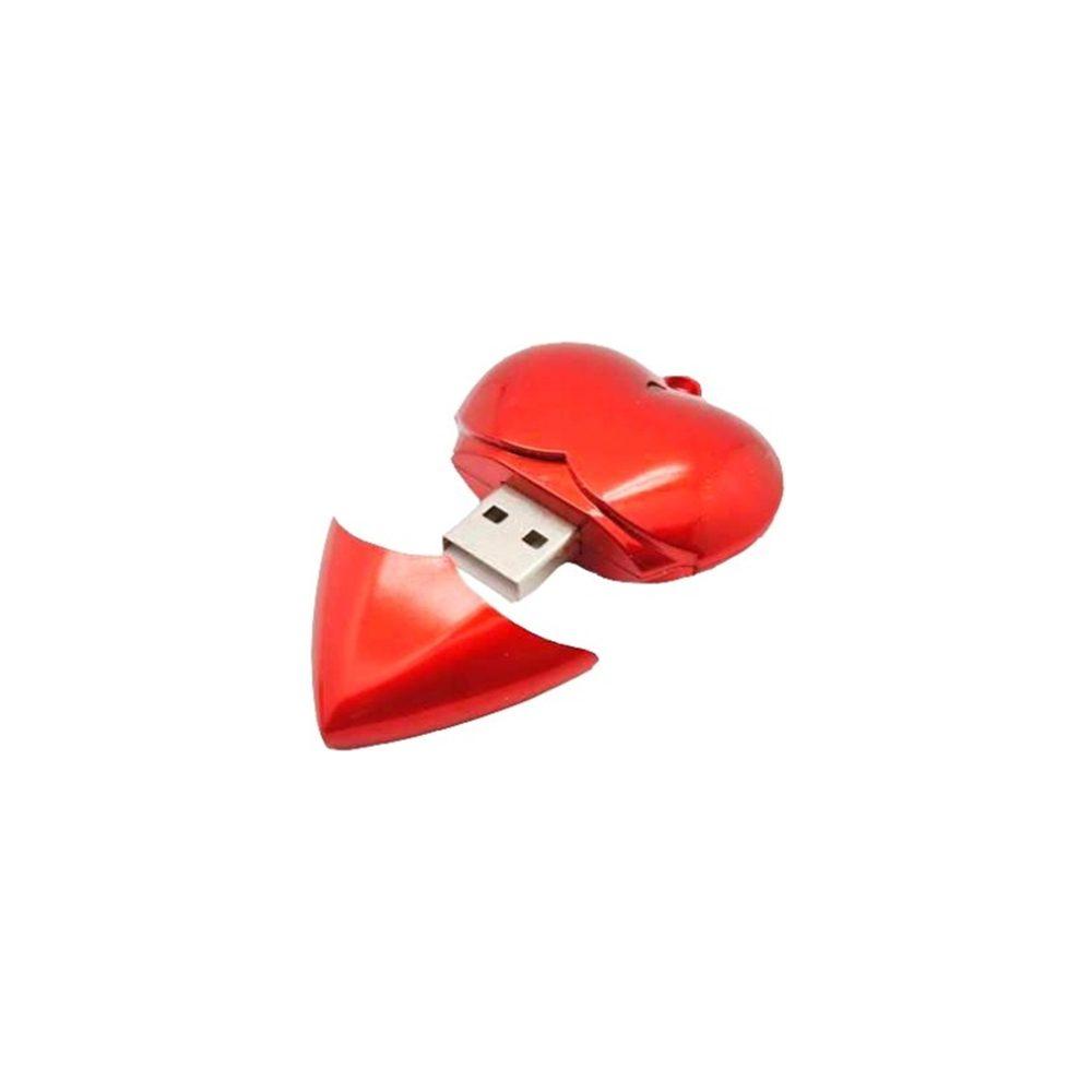 Pen Drive Coração TP1167 na cor Vermelho, brinde personalizado Sky Brindes